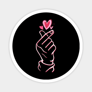 Great K-Pop Finger Heart Gift Kpop K-Drama Korea Boyband Magnet